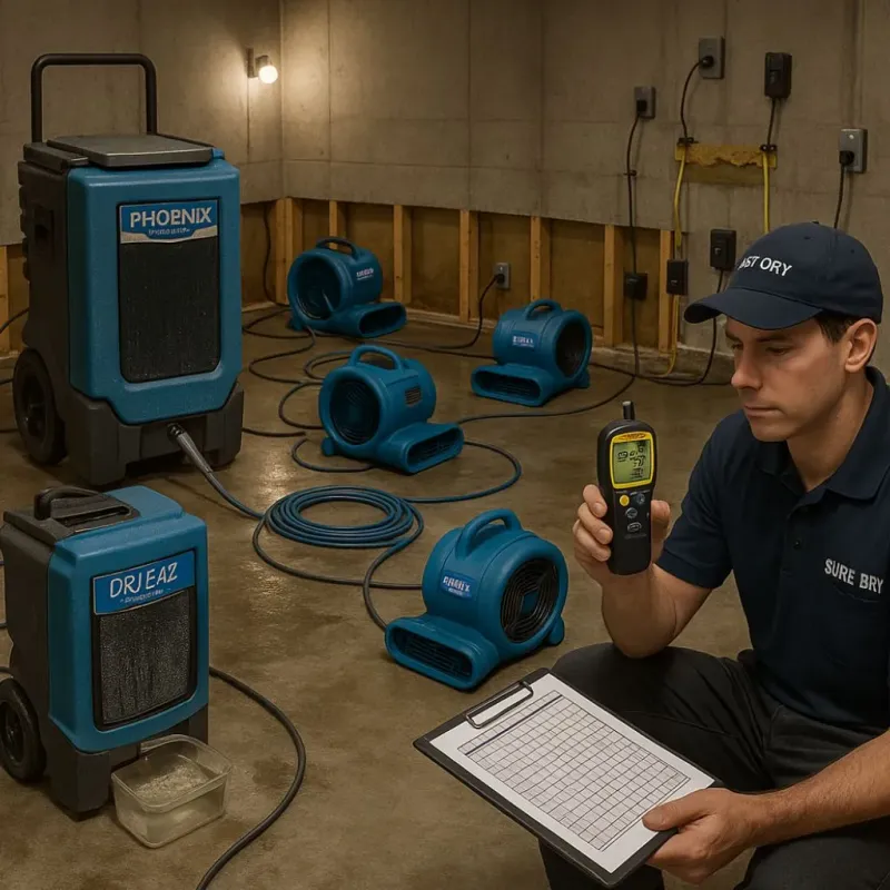Structural Drying and Dehumidification process in Danville, NH